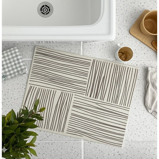 규조토 식기건조매트, 2개, C, 1단