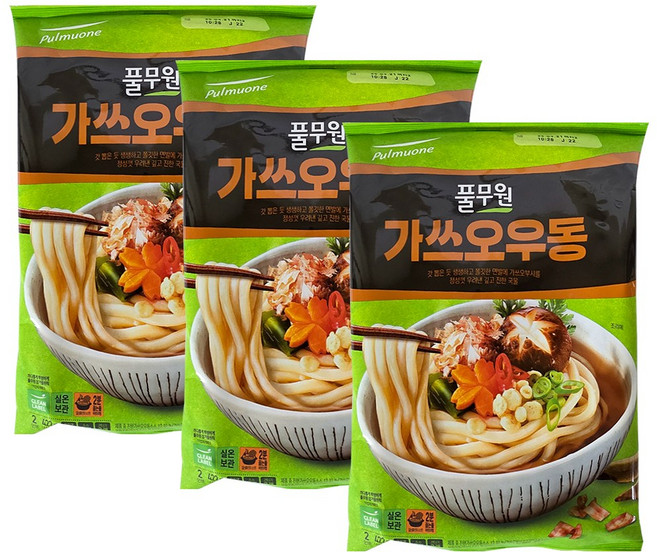 풀무원 가쓰오우동 2인분, 422g, 3개
