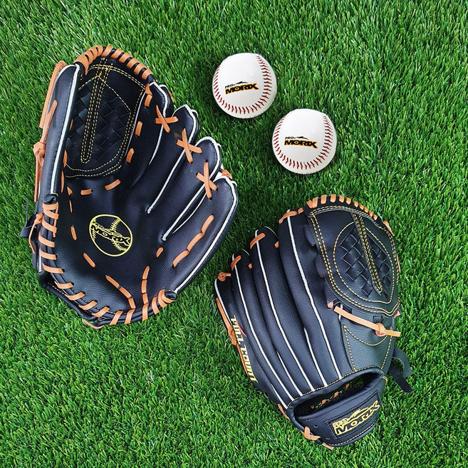 프로모릭스 올라운드 캐치볼세트 블랙브라운 야구글러브 2개+안전야구공 2개, 풀카운트 캐치볼 우투 10.5+11.5+안전야구공2입, 1개