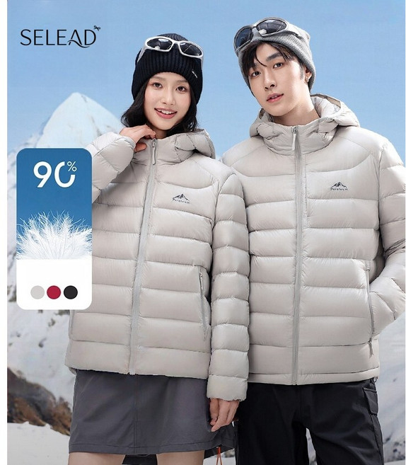 SELEAD 남여공용 경량패딩 후디 자켓 숏 패딩 자켓 베이직 후드경량 패딩