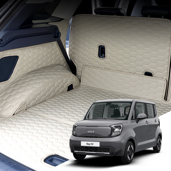 레이EV 본투로드 하이브 풀커버 차량용 트렁크매트, 레이EV 슬라이딩0 스탠다드 등급호환X /23년9월~, 블랙&블랙