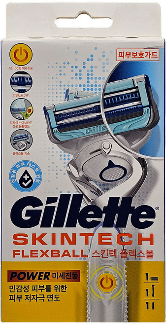 질레트 스킨텍 플렉스볼 파워 면도기, 1개입, 1세트