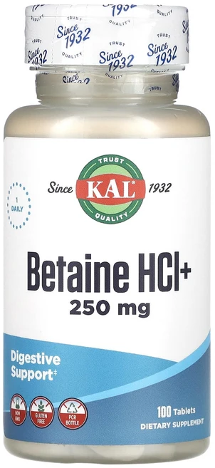 칼 소화효소제 베타인 Betaine HCl+100정, 1개, 100정 - 쿠팡