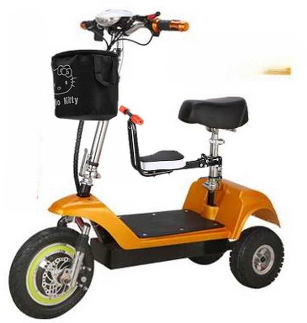 세발 전기자전거 스쿠터 배달 여성 출퇴근용 지하철, 상세 페이지 참고, 듀얼 브레이크 배터리 로컬 골드 24V