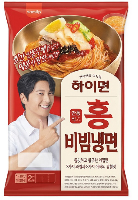 삼립 하이면 안동식 홍비빔냉면 422g, 1개