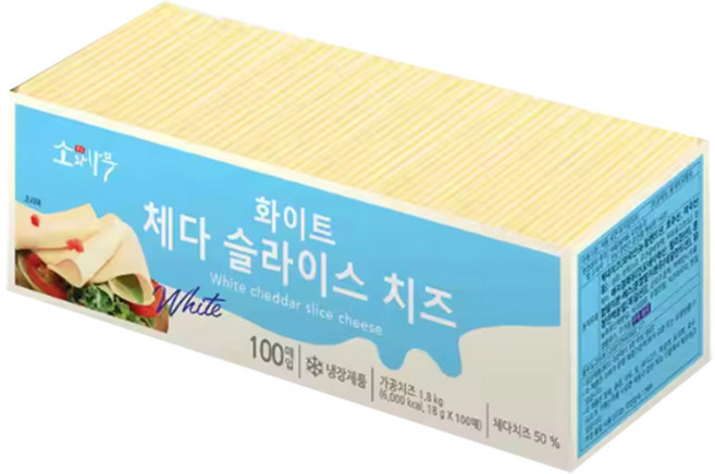 동원F&B 소와나무 화이트 체다슬라이스 1.8kg, 1세트