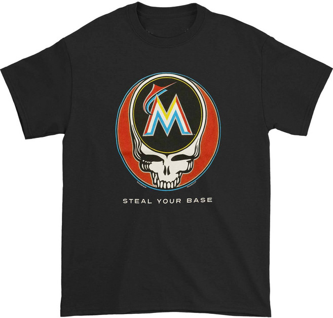 ROCKPANDA Grateful Dead Miami Marlins Steal Your Base 반팔티
