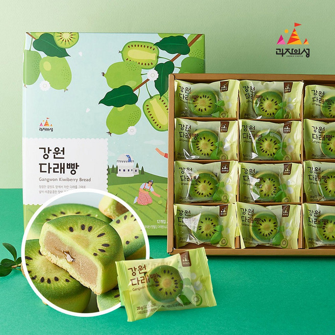 강원 다래빵 (개별포장) 디저트빵 선물세트 간식 택배 개별포장 답례품, 336g, 1세트