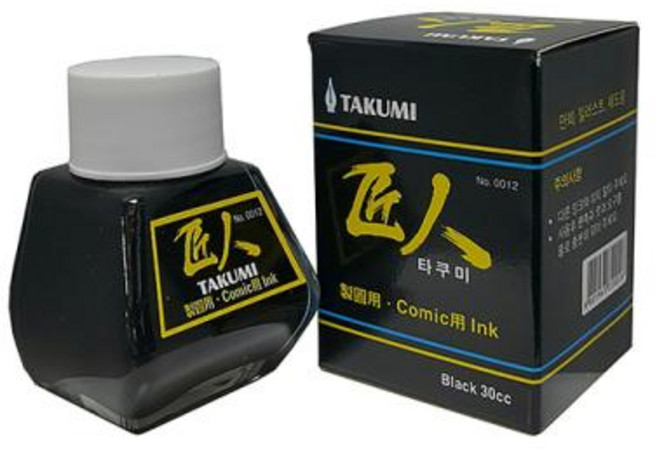 [타쿠미]제도만화 잉크 30cc Black 0012, 단품