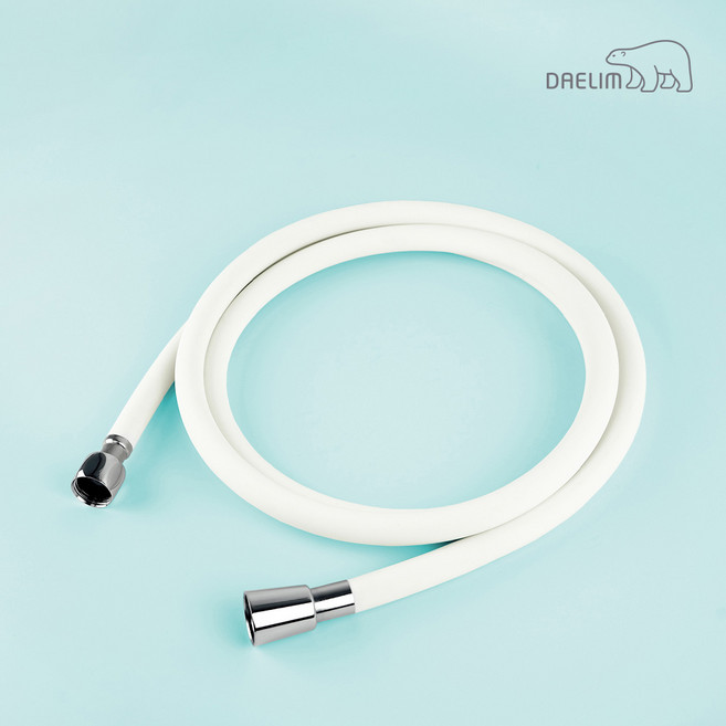 [신제품]대림바스 스마트 안심 배수 프리미엄 실리콘 샤워호스 2.0M(크림화이트), 크림화이트, 2m