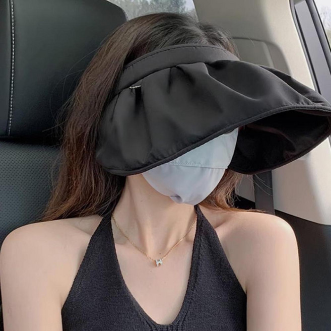 여성 머리안눌리는모자 자외선차단 휴대용 창넓은썬캡