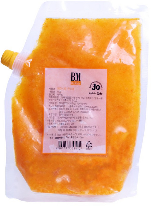 비즈메이드 제주 한라봉 퓨레 농축액 1kg, 4개