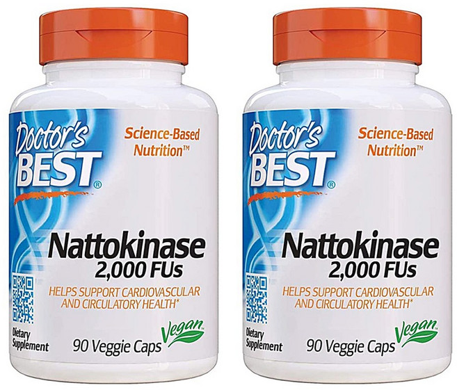 닥터스베스트 나또키나제 90통 베지캡슐 2통 낫또 프로 유로키나아제 낫도키나제, 90정, 2개