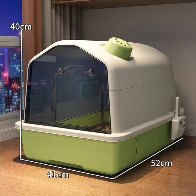 fyt 고양이 쓰레기 분지 안티 전체 밀폐형 탈취제 초대형 고양이 화장실 스플래시 고양이 쓰레기 분지 초대, 1개