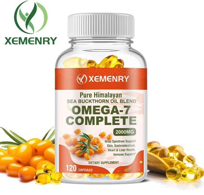 오메가-7 컴플리트 - 1회 제공량당 2000mg 함유 - 순수 히말라야 산딸나무 오일 블렌드 - 면역 체계 심장 및 위장 건강 지원, 1개, 60정 - 쿠팡
