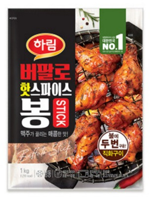 하림 버팔로 핫스파이스봉 1000g, 1kg, 1개