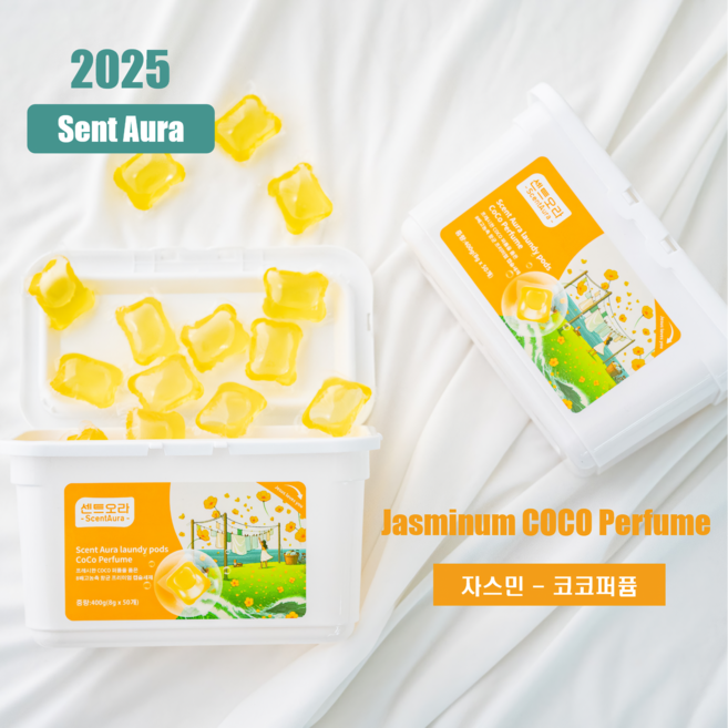 센트오라 캡슐세제 자스민향 COCO퍼퓸 올인원 중성세제, 1개, 50개입