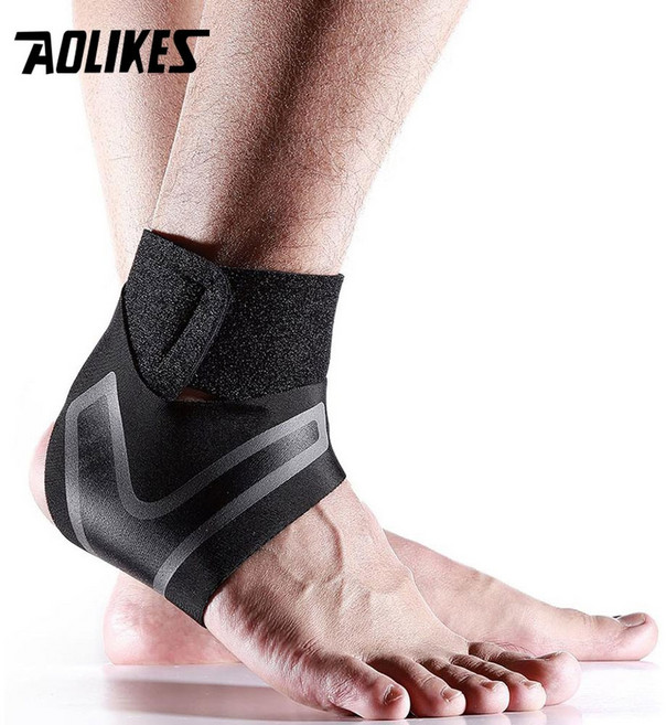 AOLIKES 발목 지지대 가드 탄력성 스포츠 피트 보호 붕대 조정, Left and Right foot, 1개