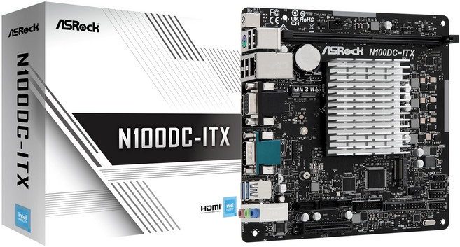 ASRock CPU N100DC-ITX Intel CPU N100 Mini ITX 온보드 팬리스 마더보드 탑재 [국내 정규