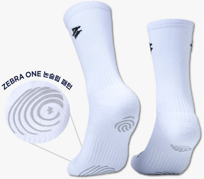 발란스기어 지브라원 기능성 논슬립 스포츠 양말 축구 풋살 러닝 등산, 라지 (260~280cm), 화이트