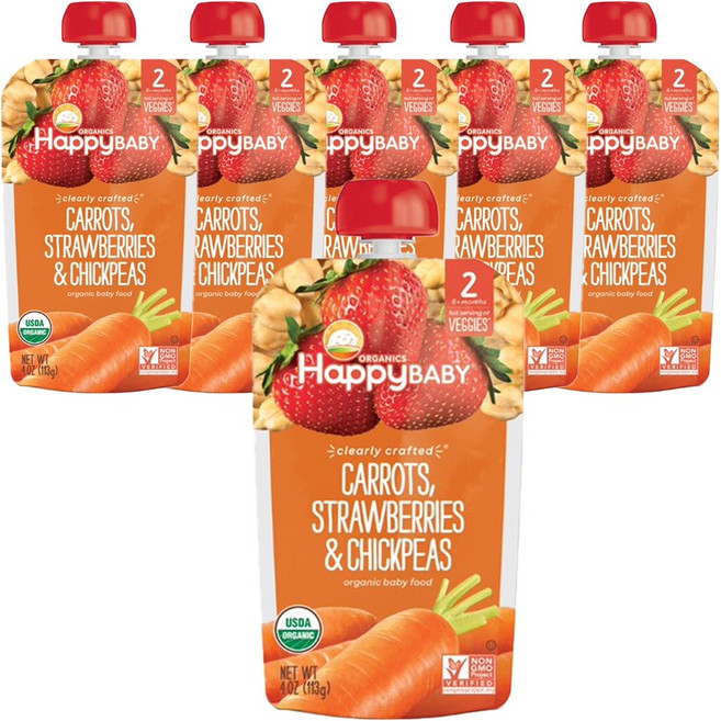 해피베이비 클리어리 크래프티드 어린이 스무디 113g, 6개