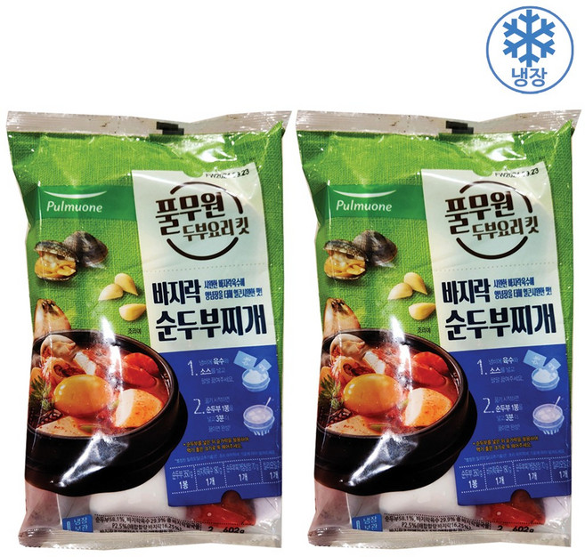 풀무원 바지락순두부2인분, 2개, 602g