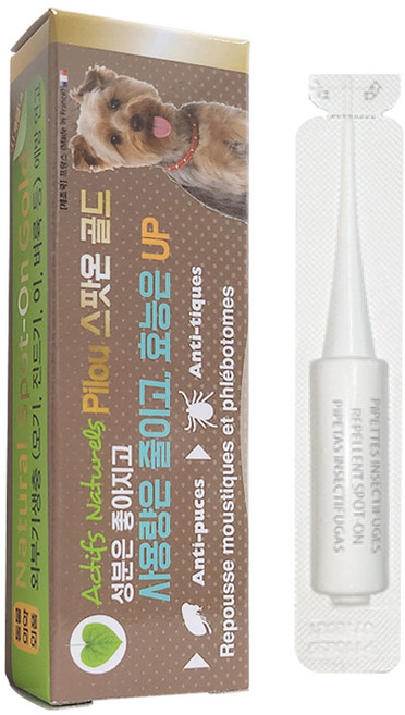 강아지 바르는 진드기 퇴치제 모기 벼룩 외부기생충 퇴치 기피제 필루 스팟온, 1개