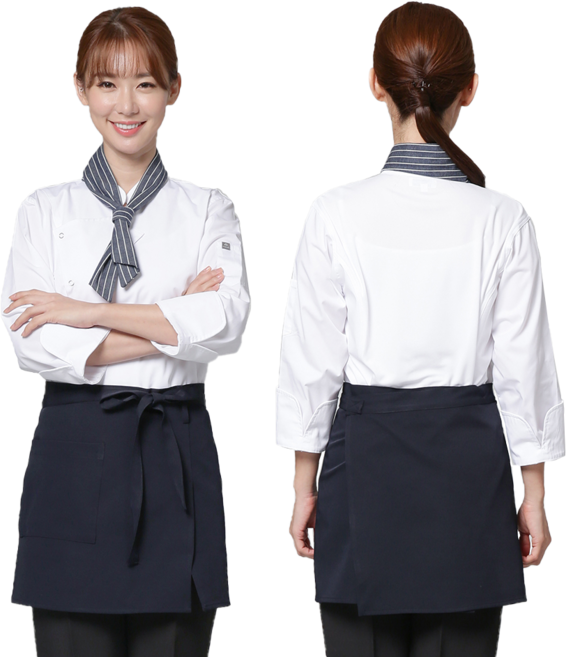 트임 미니랩 폴리 앞치마 엉덩이 덮는 반앞치마 홀 서빙 주방 (2color), 1개, 곤색