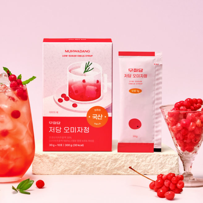 무화당 저당 오미자청 국산, 1박스, 10개입, 30g