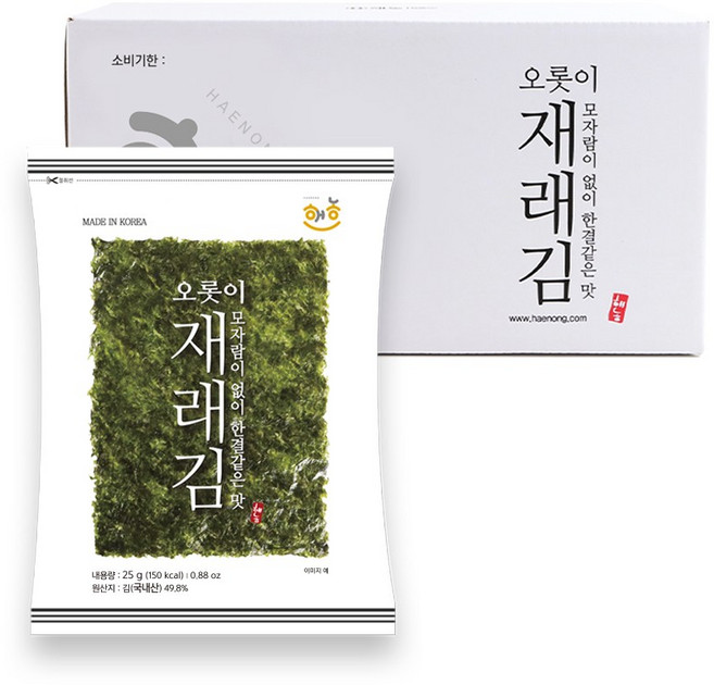 해농 오롯이 재래김 25g, 20개
