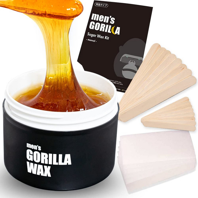 350g VIO 남성 고릴라 브라질 왁스 스타터 세트 탈모 남성용 제모 낭비 머리, 1개