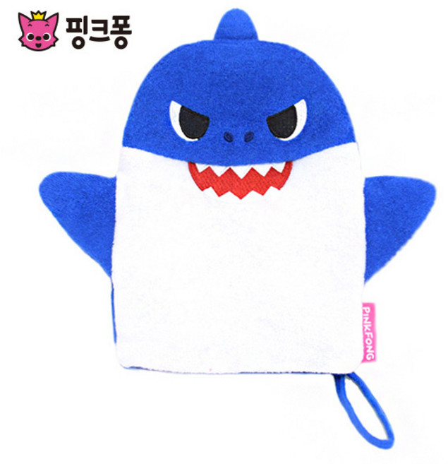 핑크퐁 상어가족 장갑타올 아기샤워 유아 목욕용품, 블루(아빠상어), FREE, 1개