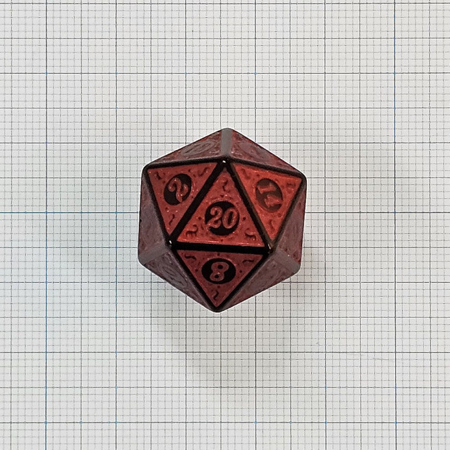 루비 잼 레드 메탈 TRPG 주사위 d20 20면체 단품