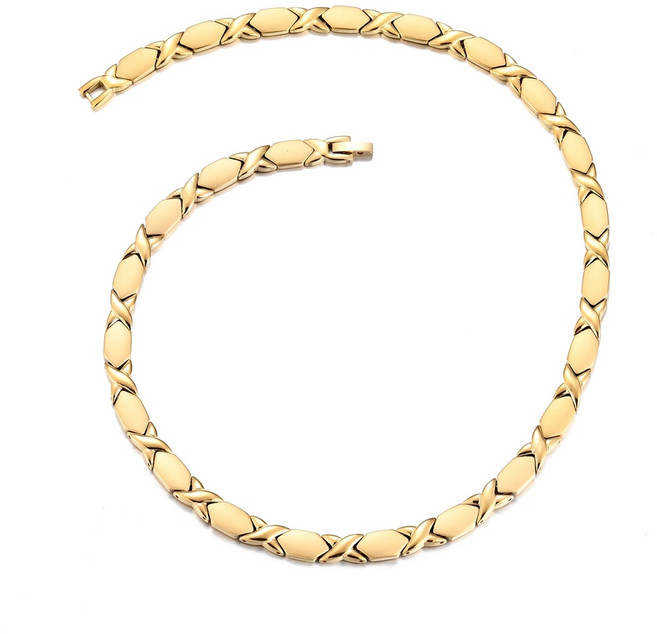 선호그룹 자석목걸이 일본 자석 티타늄 게르마늄 건강 남자 남녀공용 목걸이 스포츠 자기장, 골드, 1개