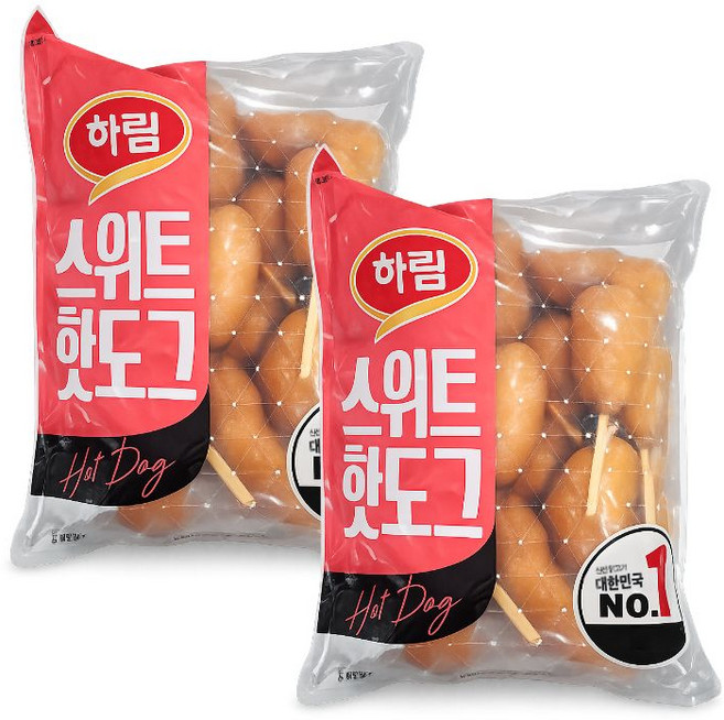 하림 스위트핫도그 총 2kg, 50g, 40개