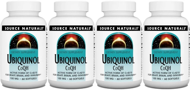 Source Naturals 소스내추럴스 유비퀴놀 CoQH 코큐텐 100mg 소프트젤, 60정, 4개 - 쿠팡