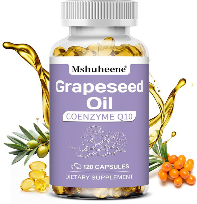 포도씨유+코엔자임Q10 영양보충제로 항산화 및 일상 건강관리 지원, 2개, 60정