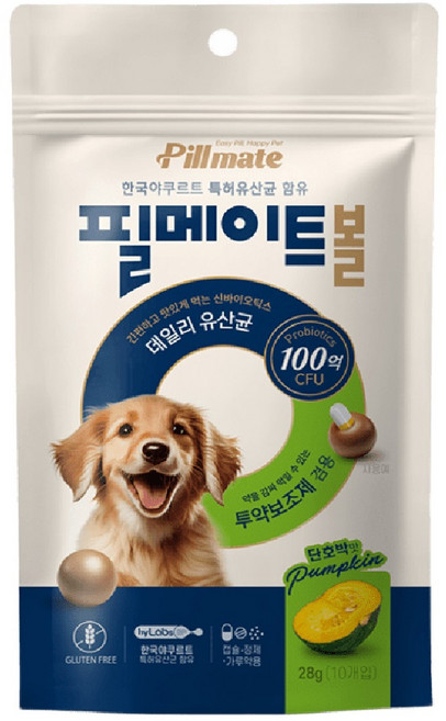필메이트볼 강아지 약먹이기 투약보조제 반려견 유산균 투약보조 글루텐프리, 1개, 28g, 단호박맛