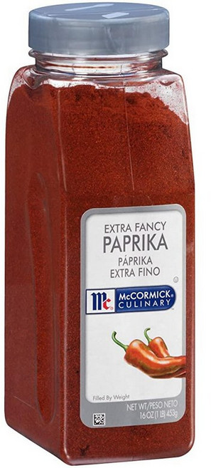 McCormick Culinary 파프리카 가루 파우더 맥코믹 퀄리티 익스트라 팬시 16온스 레스토랑 사용을 위한 용기의 스위트 조미료 장식이나 문지르는 용도로 최적입니다., 1개, 453g