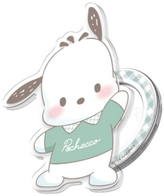 (정품)산리오 룸투어 그립 투명 마그네틱 스마트톡+자석링(맥세이프 호환), 룸투어_포차코, 1개