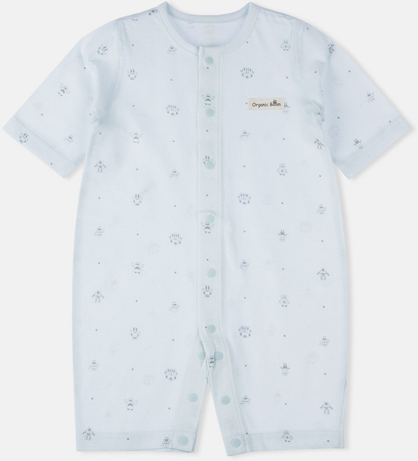 오가닉붐 유아용 통기성 로봇 썸머 칠부 우주복