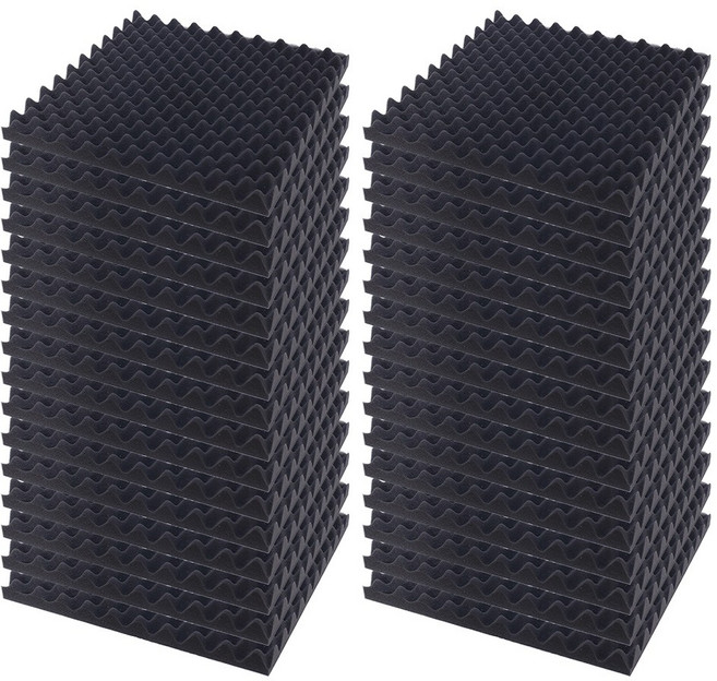 방음 흡음재 계란판 난연 50x50cm, 32개, 블랙