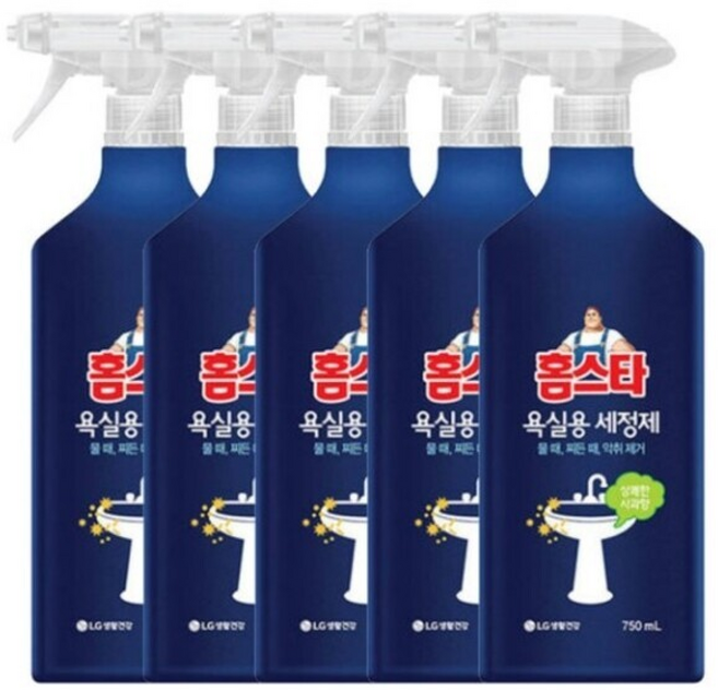 엘지생활건강 홈스타 욕실용 세정제, 5개, 750ml
