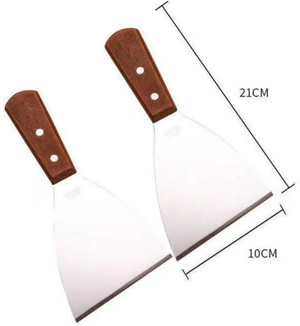 無品牌 煎餅果子烤冷麪專用剷刀不鏽鋼鐵板鏟料理鏟炒酸奶斜口煎鏟子擺攤, 1個