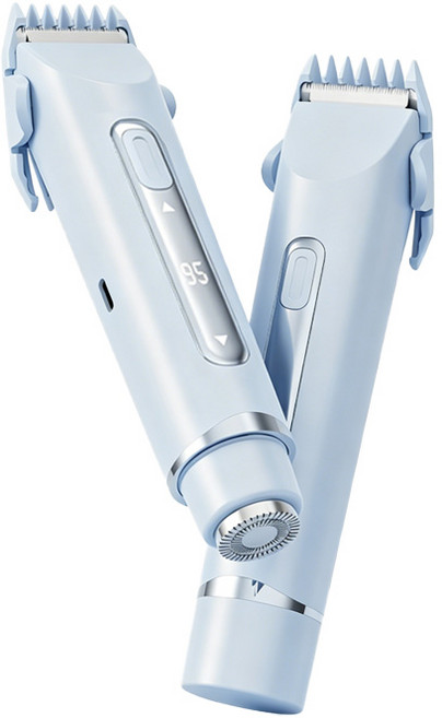 린보 2in1 LED 여성 전기 제모기 저자극 y존 겨드랑이 USB 충전식 모근제거기, 전기면도기, 블루