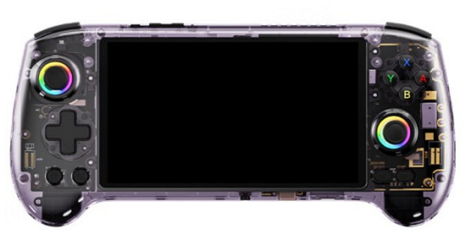 앤버닉ANBERNIC RG557 게임기 안드로이드14 레트로 5.48인치 5500mAh용량, 투명퍼플 표준버전12+256GB