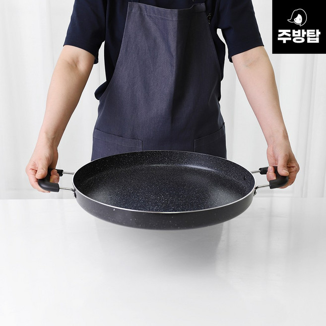 인덕션 IH 마블코팅 전판 피자 누룽지 대형 부침개 팬 닭갈비판, 1개, 40cm