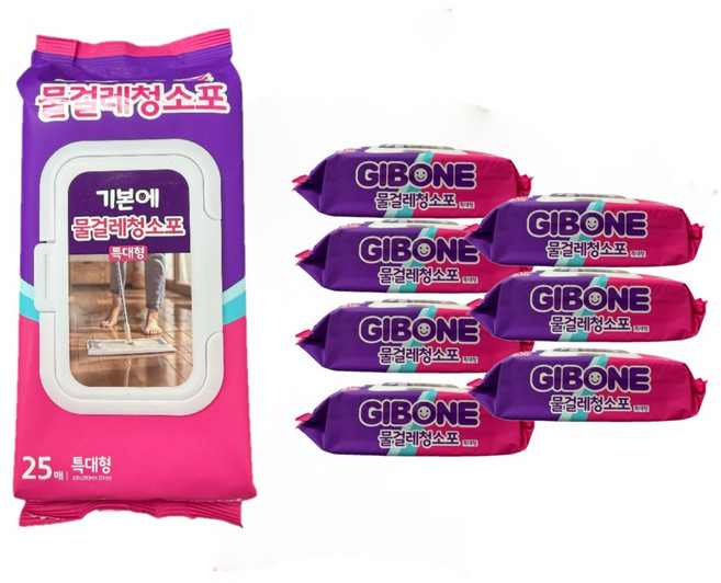 [기본에] 물걸레 청소포 특대형 25매X8팩, 없음