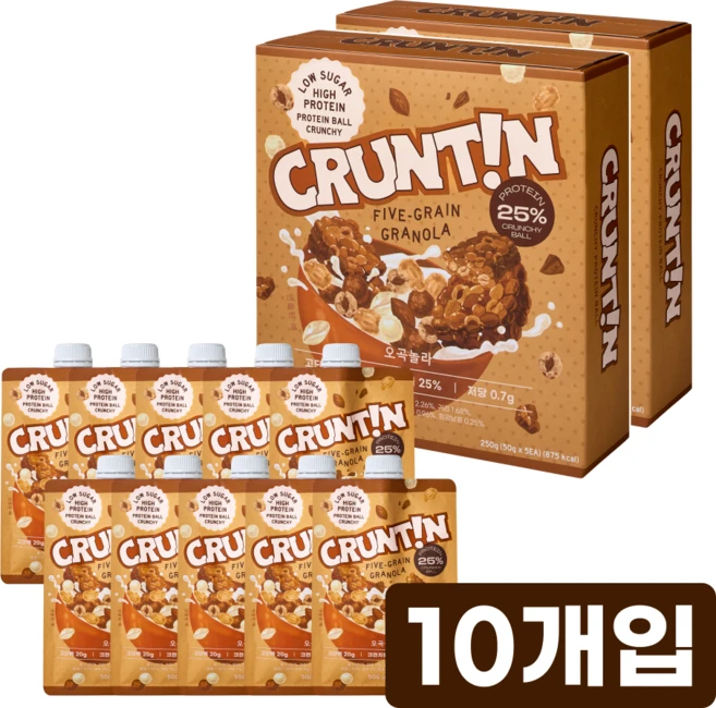 [본사공식몰] 크런틴 크런치볼 단백질쉐이크 오곡놀라 당 0g대, 2박스, 250g - 쿠팡