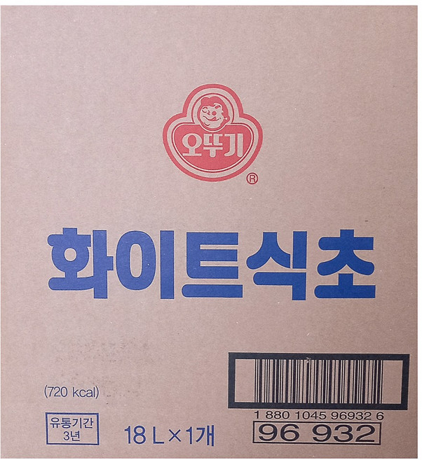 오뚜기 화이트식초 BIB, 18L, 2개